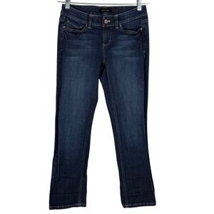 White House Black Market Contour Crop Leg Jeans Size 2 Dark Wash Denim Pants EUC